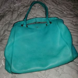 KATE SPADE, medium pebbled leather, robin egg blue satchel